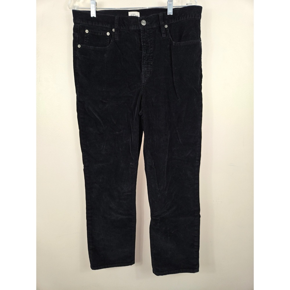 J.Crew Vintage Slim Straight Black Corduroy Pants Re-Imagined Size 31 High Rise